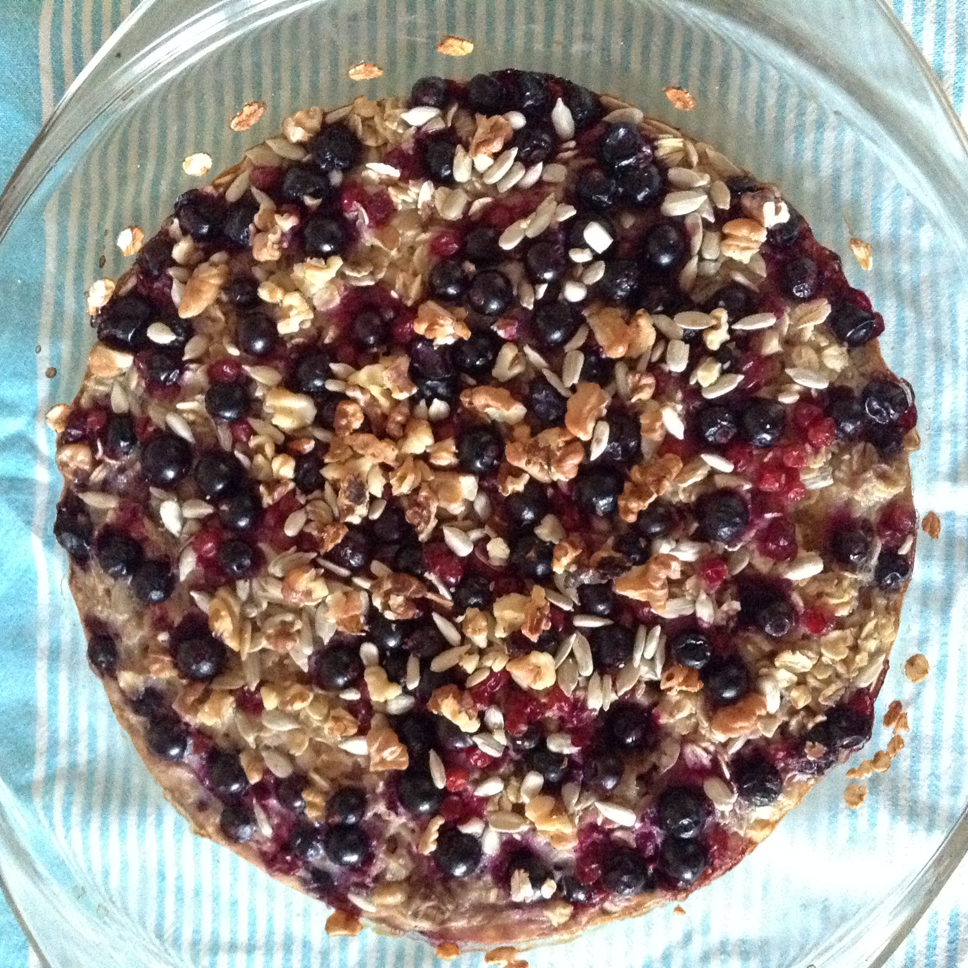 Photo of forest berries banana baked oatmeal.